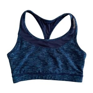 Reebok Sports Bra Sz S Blue Racerback Athletic Gym Jogging Stretch Activewear